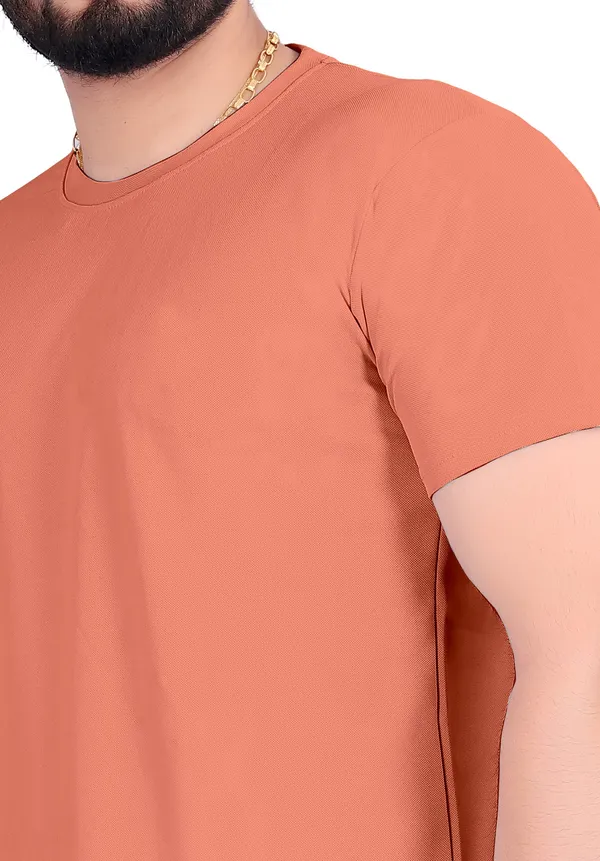 Men_Solid_Round_Neck_peach_T-Shirt