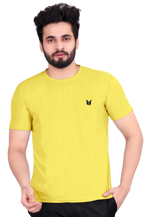 Men_Solid_Round_Neck_yellow_T-Shirt