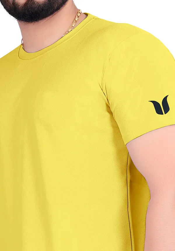 Men_Solid_Round_Neck_yellow_T-Shirt
