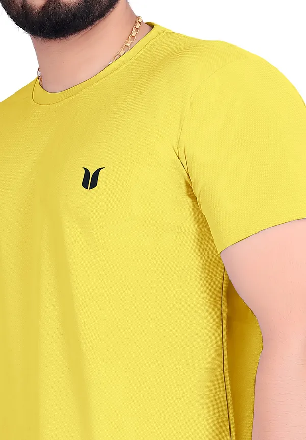 Men_Solid_Round_Neck_yellow_T-Shirt
