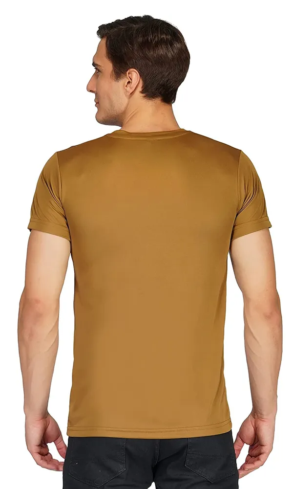 Men_Solid_lycra_Round_Neck_Brown_T-Shirt