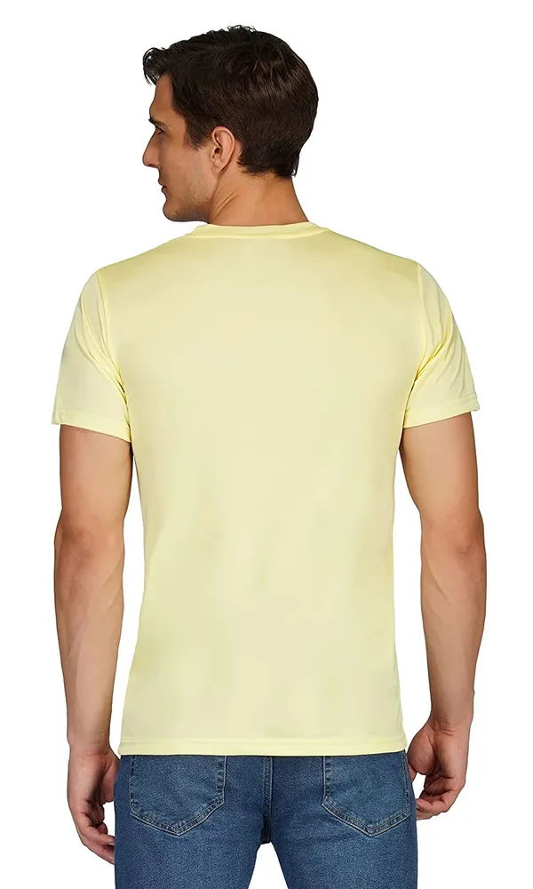 Men_Solid_lycra_Round_Neck_Lemon_T-Shirt