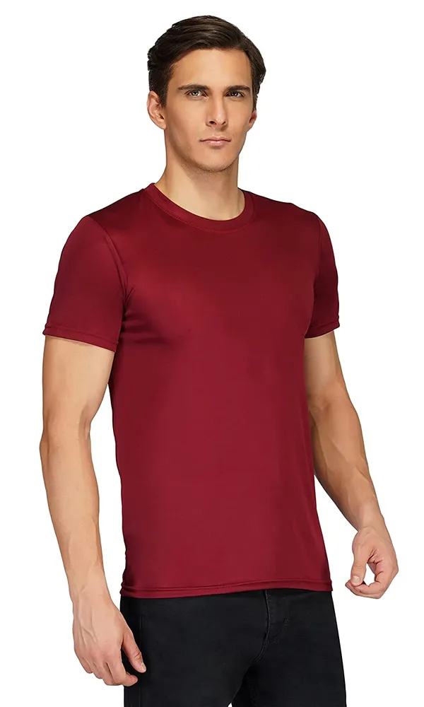 Men_Solid_lycra_Round_Neck_Maroon_T-Shirt