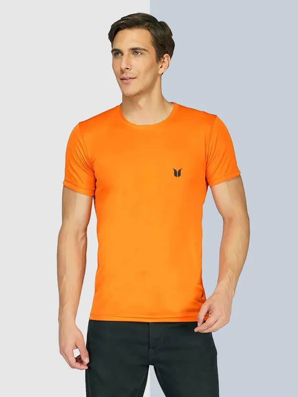 Men_Solid_lycra_Round_Neck_Neon_Orange_T-Shirt