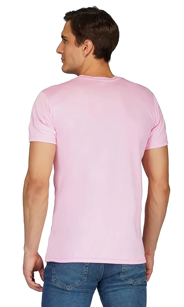 Men_Solid_lycra_Round_Neck_Pink_T-Shirt
