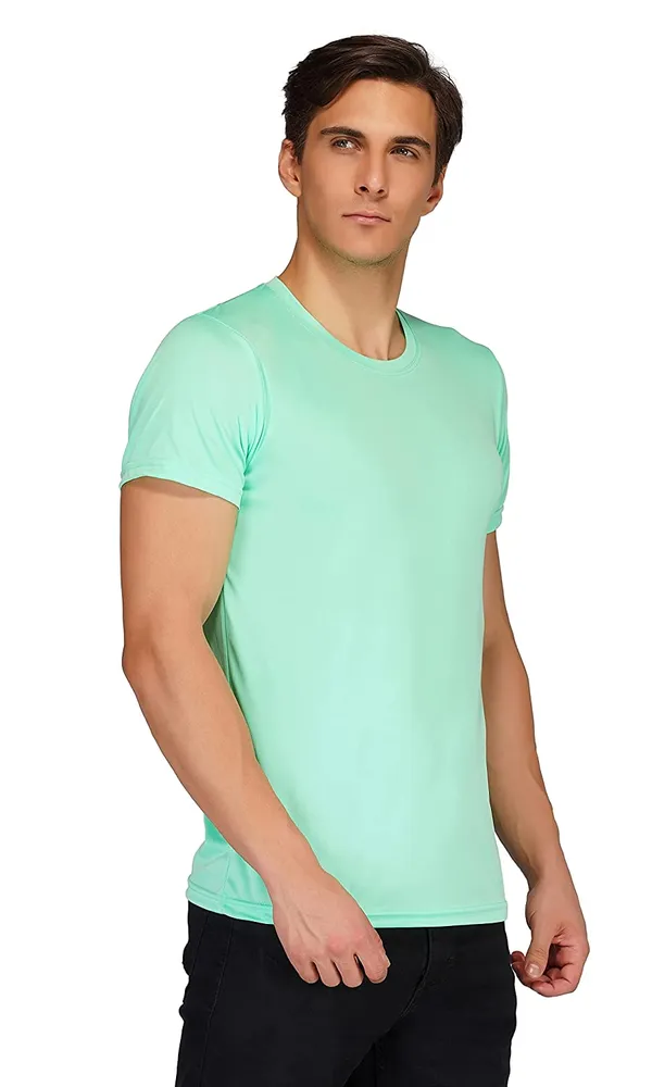 Men_Solid_lycra_Round_Neck_Sea_Green_T-Shirt
