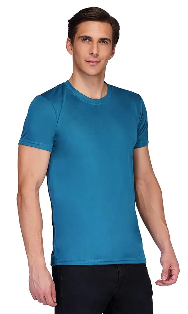 Men_Solid_lycra_Round_Neck_Teal_T-Shirt