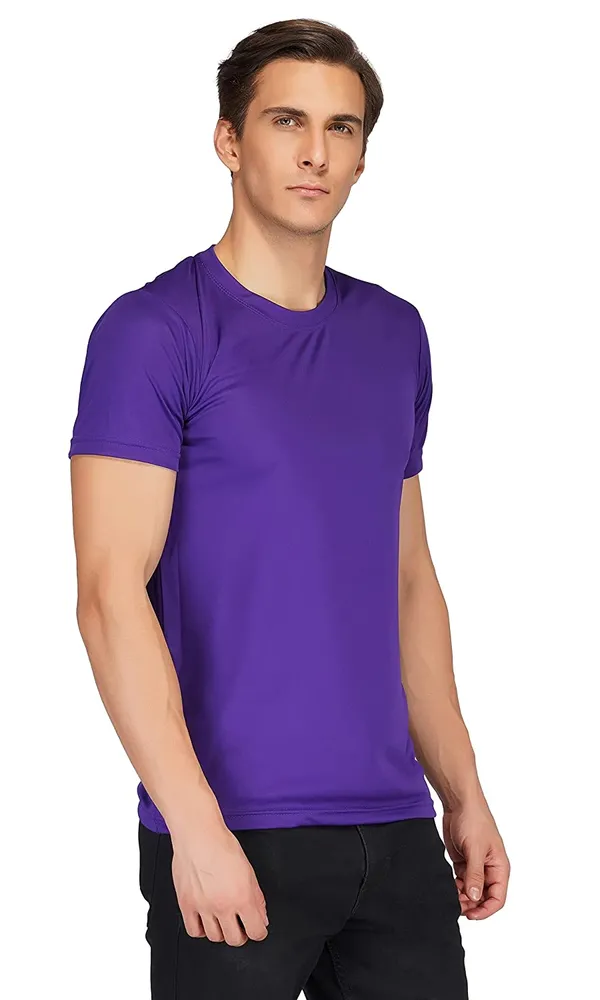 Men_Solid_lycra_Round_Neck_dark_purple_T-Shirt