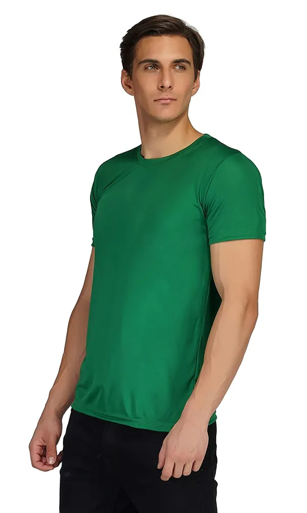 Men_Solid_lycra_Round_Neck_jgreen_T-Shirt