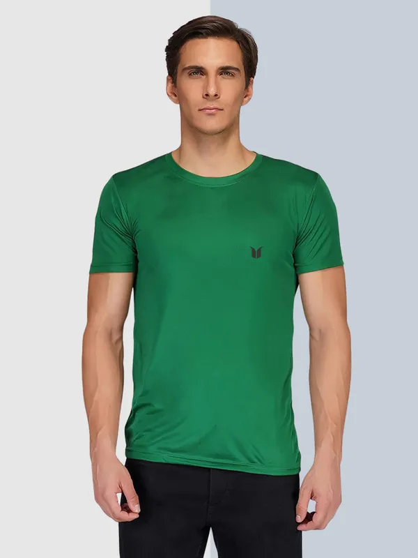 Men_Solid_lycra_Round_Neck_jgreen_T-Shirt