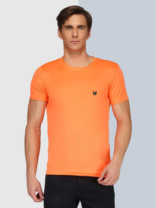 Men_Solid_lycra_Round_Neck_orange_T-Shirt