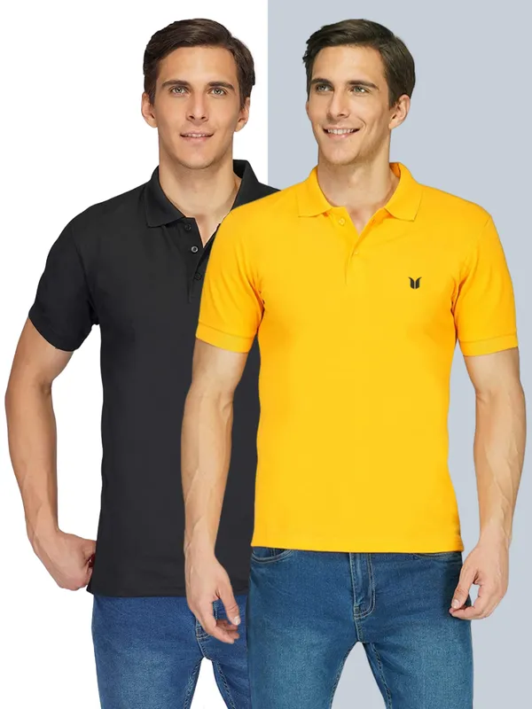 Pack_of_2_Men_Solid_Polo_Neck_Black_and_yellow_T-Shirt