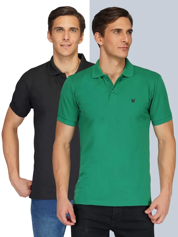 Pack_of_2_Men_Solid_Polo_Neck_Green_and_Black_T-Shirt