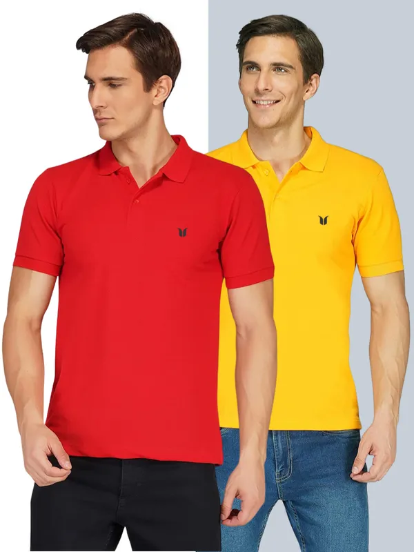 Pack_of_2_Men_Solid_Polo_Neck_red_and_yellow_T-Shirt