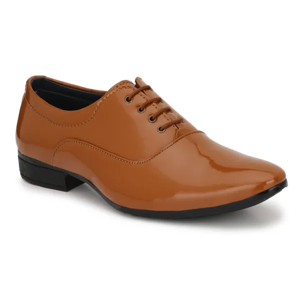 Tan_Brown_Patent_Leather_And_Pu_Lace_Ups_Derby_For_Men