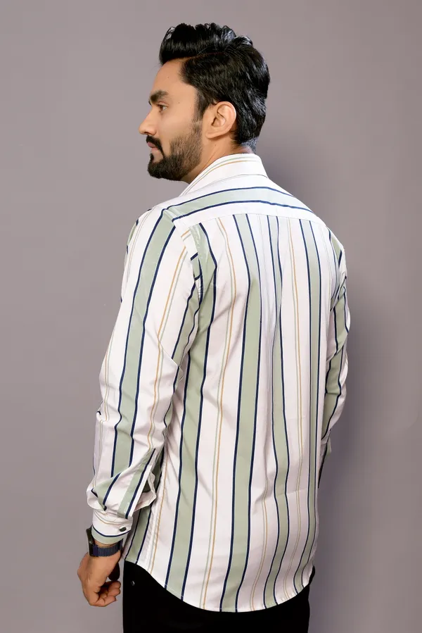 Pagazo_White_Green_Colour_Printed_Shirt