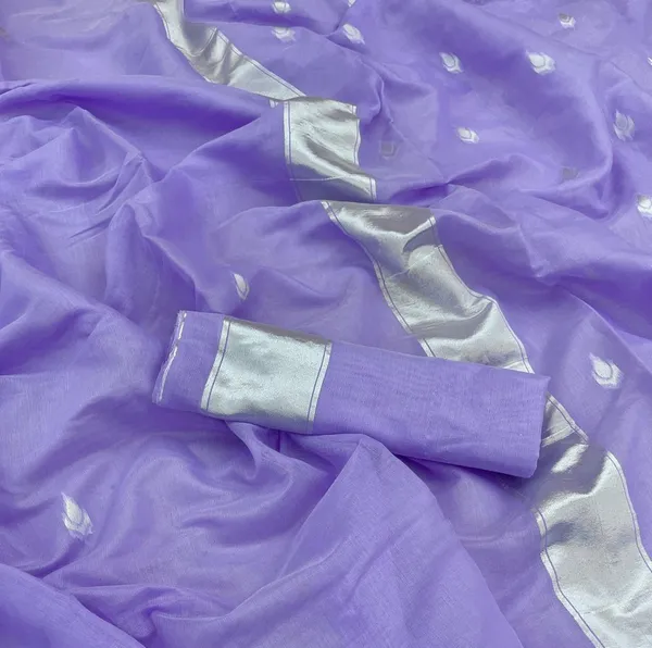 Lavender_Banarasi_Silk_Wedding_&_Party_Wear_Saree_&_Unstiched_Blouse_For_Women