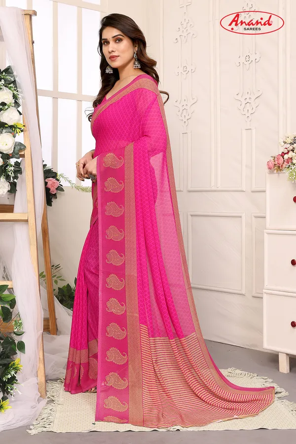 Printed,_Paisley_Bollywood_Georgette_Saree_(Purple)