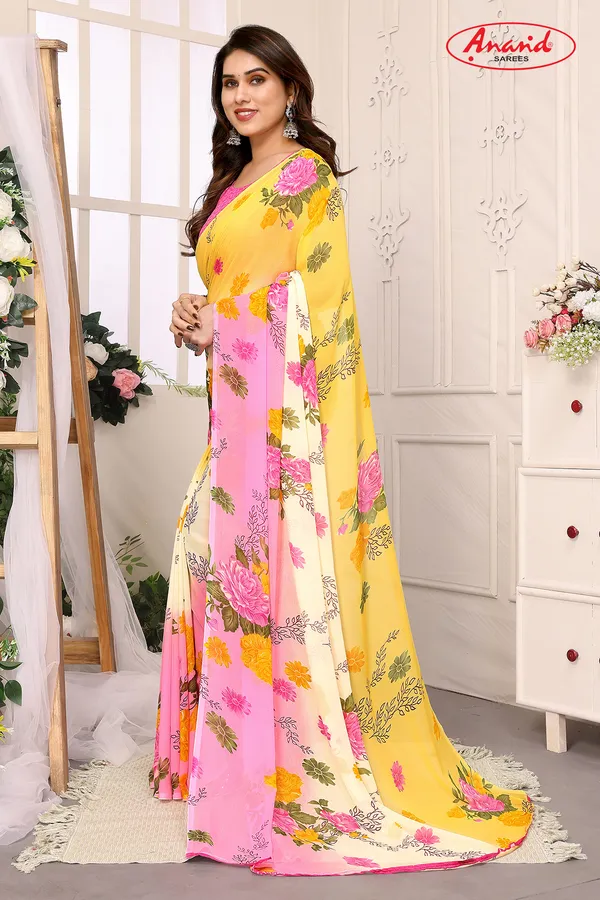 Floral_Print_Bollywood_Georgette_Saree_(Pink)