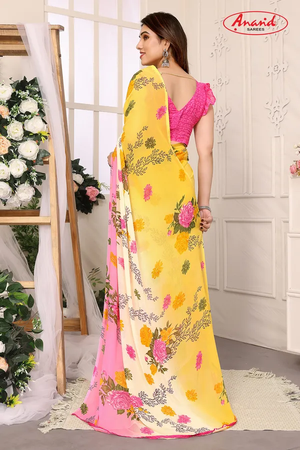Floral_Print_Bollywood_Georgette_Saree_(Pink)