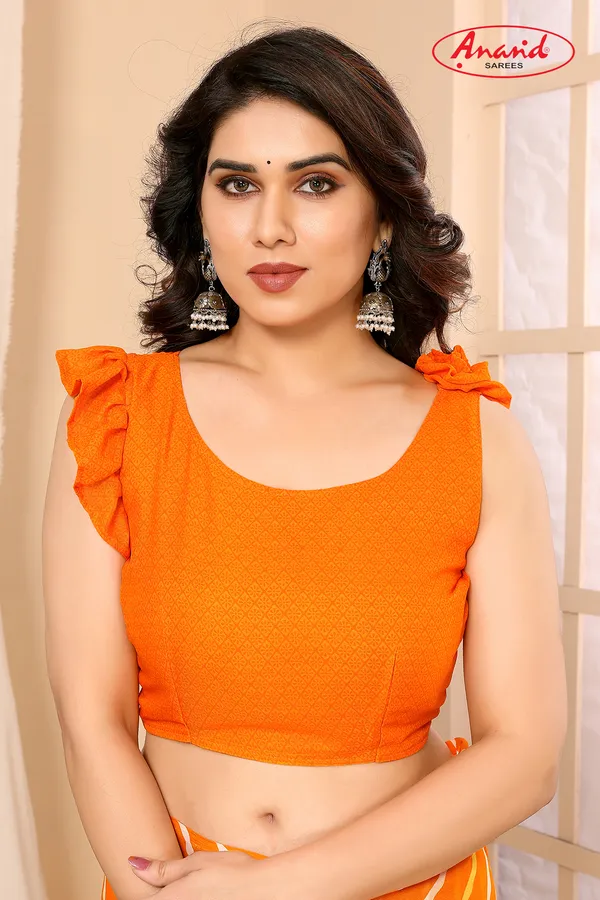 Printed,_Striped,_Ombre_Bollywood_Georgette_Saree_(Green,_Orange)