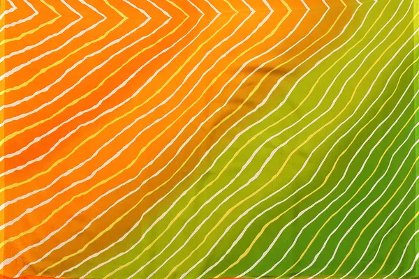 Printed,_Striped,_Ombre_Bollywood_Georgette_Saree_(Green,_Orange)