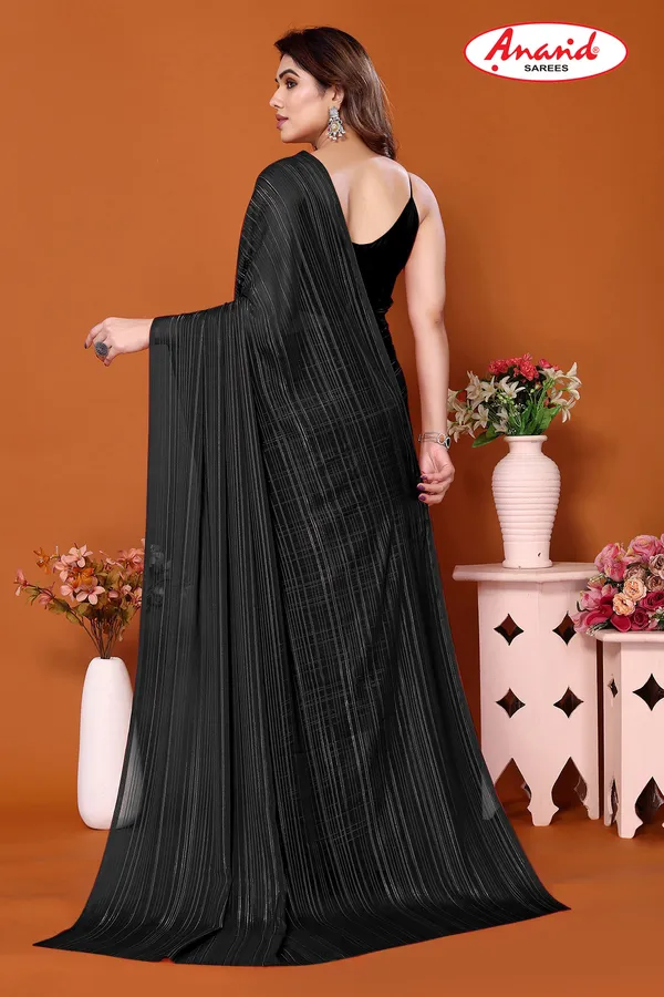 Embellished,_Striped,_Self_Design_Leheria_Satin_Saree_(Black)