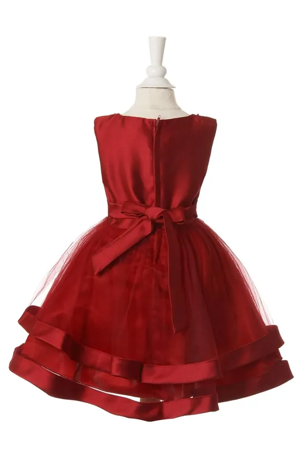 Maroon_Satin_Moti_Work_Round_Neck_Dress_For_Girls