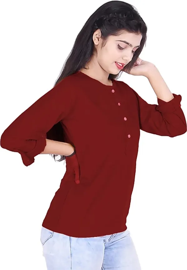 Maroon_Rayon_Printed_Casual_Wear_Kurti_For_Women
