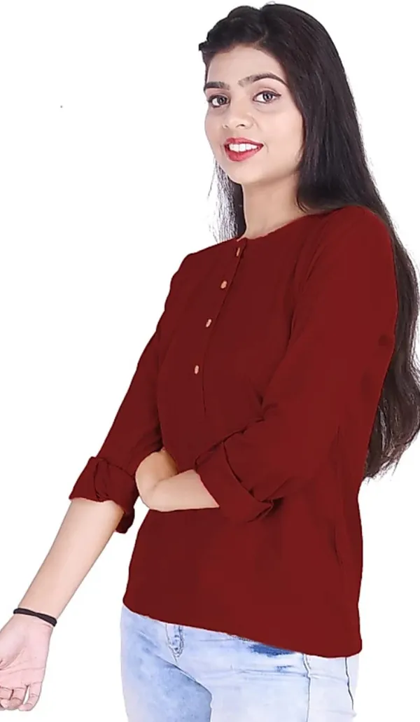 Maroon_Rayon_Printed_Casual_Wear_Kurti_For_Women