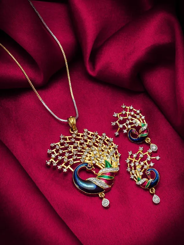 Gujju_Latest_Necklace_Pendent_Chain_With_Earrings