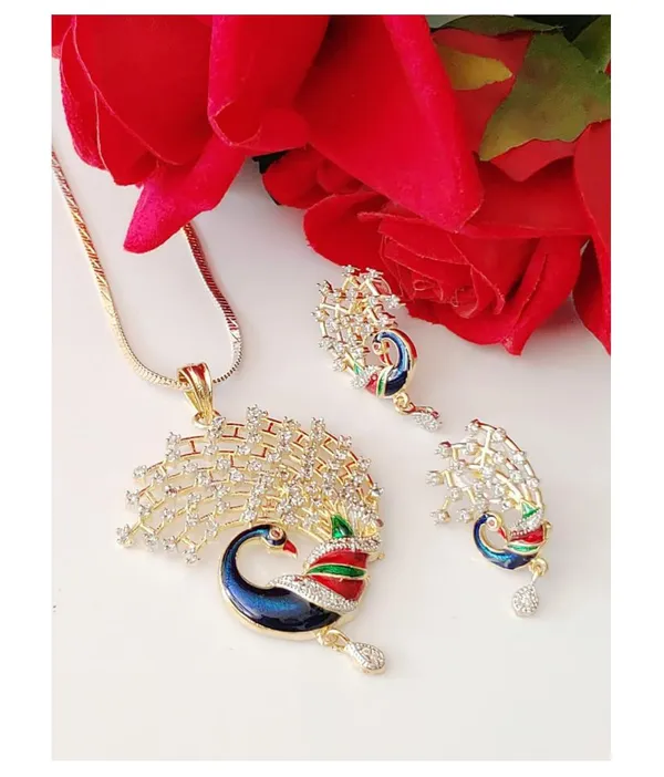 Gujju_Latest_Necklace_Pendent_Chain_With_Earrings