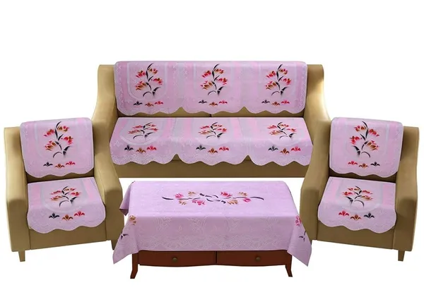 Cotton_Polyester_Net_Fabric_Floral_5_Seater_Sofa_Cover_with_Matching_4_Seater_40_x_60_Inch_Center_Table_Cover_Set,_Pink