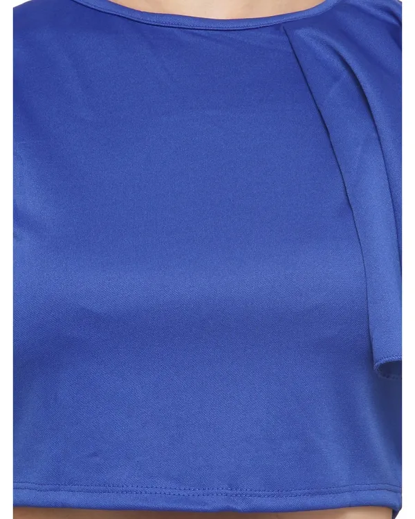 Crew_Neck_One_Shoulder_Ruffle_Back_Zipper_Sleeveless__Short_Tee_Fancy_Crop_Top_For_Women