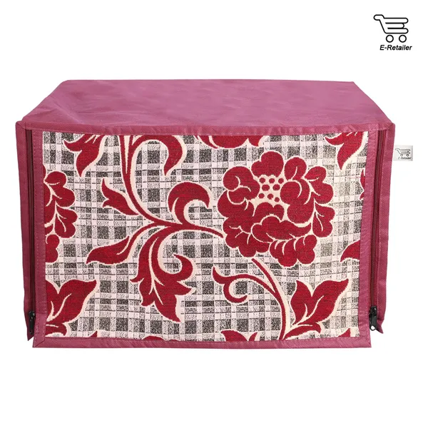 3-Layered_Full_Body_Microwave_Oven_Cover_With_Front_Zipper_Encloser_Suitable_For_30_Ltr._(Material-_Jacquard,_Color-_Maroon,_Size-22x21x12_Inches)