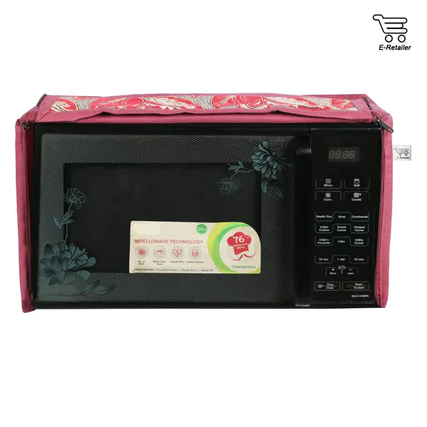 3-Layered_Full_Body_Microwave_Oven_Cover_With_Front_Zipper_Encloser_Suitable_For_30_Ltr._(Material-_Jacquard,_Color-_Maroon,_Size-22x21x12_Inches)