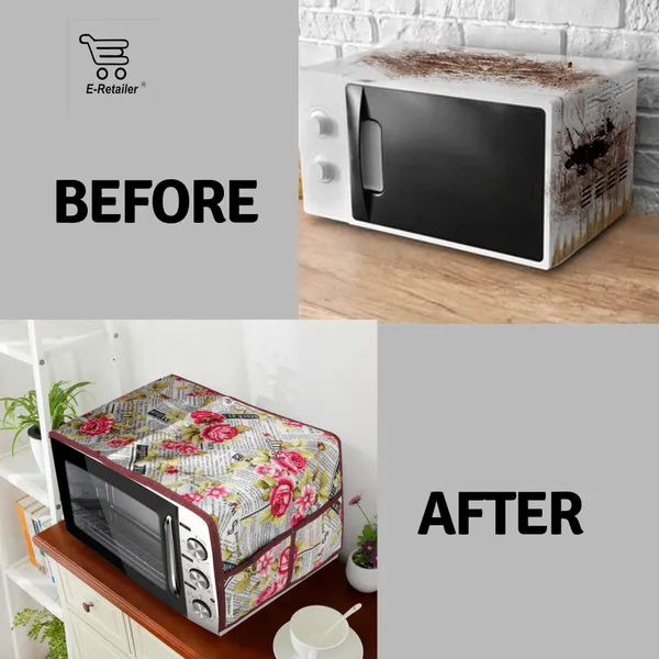 3-Layered_Microwave_Oven_Top_Cover_With_4_Utility_Pockets_(Material-Polyester,_Color-Red,_Size-14x36_Inches)