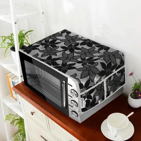 3-Layered_Microwave_Oven_Top_Cover_With_4_Utility_Pockets_(Material-Velvet,_Color-_Gray,_Size-14x36_Inches)
