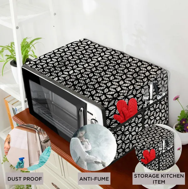 3-Layered_Microwave_Oven_Top_Cover_With_4_Utility_Pockets_(Material-Velvet,_Color-_Gray,_Size-14x36_Inches)