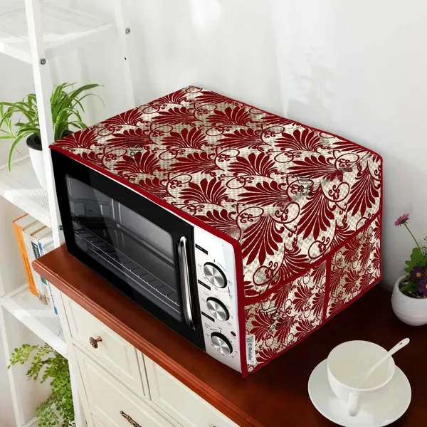 3-Layered_Microwave_Oven_Top_Cover_With_4_Utility_Pockets_(Material-Velvet,_Color-_Maroon,_Size-14x36_Inches)