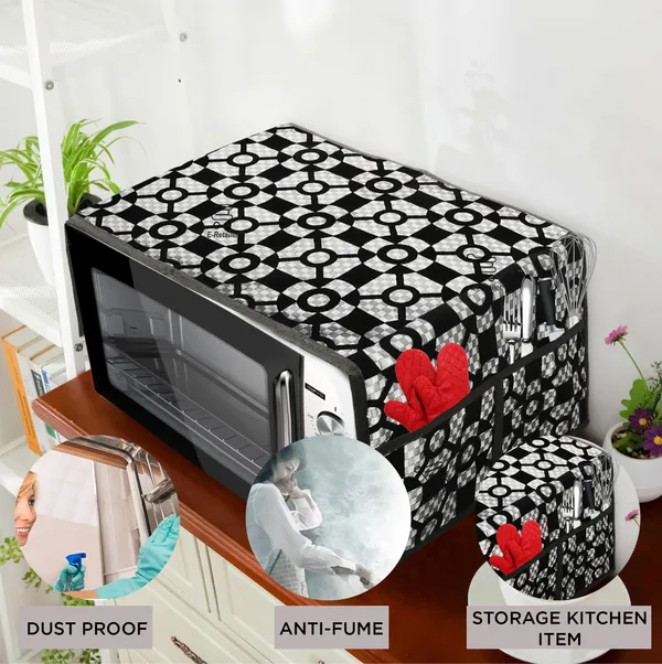 3-Layered_Microwave_Oven_Top_Cover_With_4_Utility_Pockets_(Material-Velvet,_Color-_Gray,_Size-14x36_Inches)