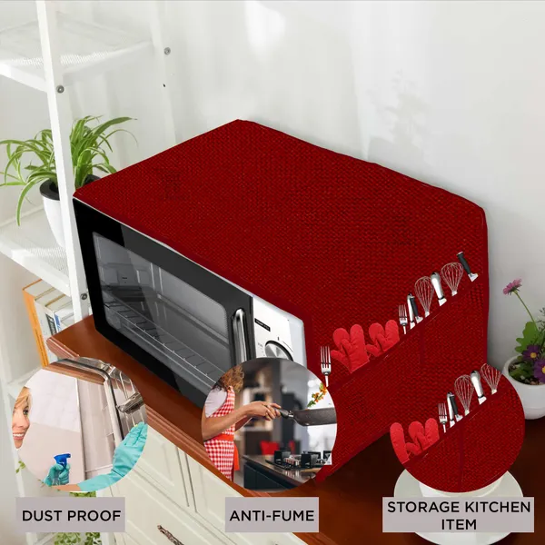 3-Layered_Microwave_Oven_Top_Cover_With_4_Utility_Pockets_(Material-Jute,_Color-_Red,_Size-14x36_Inches)