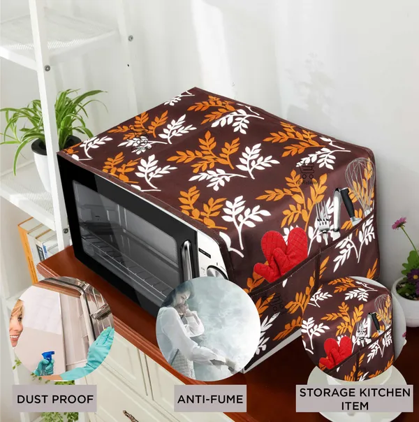 3-Layered_Microwave_Oven_Top_Cover_With_4_Utility_Pockets_(Material-Polyester,_Color-_Brown,_Size-14x36_Inches)