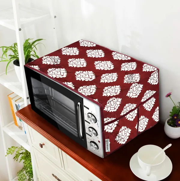 3-Layered_Microwave_Oven_Top_Cover_With_4_Utility_Pockets_(Material-Polyester,_Color-_Maroon,_Size-14x36_Inches)