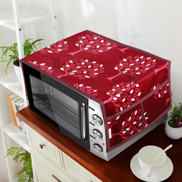 3-Layered_Microwave_Oven_Top_Cover_With_4_Utility_Pockets_(Material-Polyester,_Color-_Maroon,_Size-14x36_Inches)