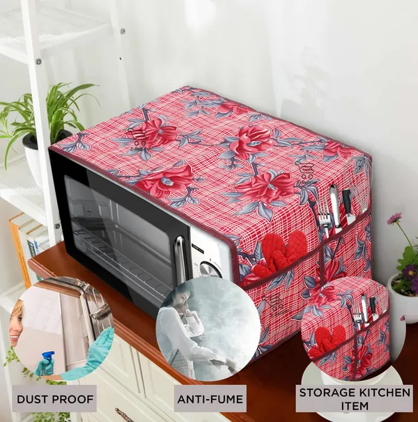 3-Layered_Microwave_Oven_Top_Cover_With_4_Utility_Pockets_(Material-Polyester,_Color-_Red,_Size-14x36_Inches)