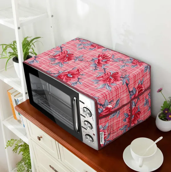3-Layered_Microwave_Oven_Top_Cover_With_4_Utility_Pockets_(Material-Polyester,_Color-_Red,_Size-14x36_Inches)