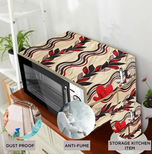 3-Layered_Microwave_Oven_Top_Cover_With_4_Utility_Pockets_(Material-Polyester,_Color-_Red,_Size-14x36_Inches)
