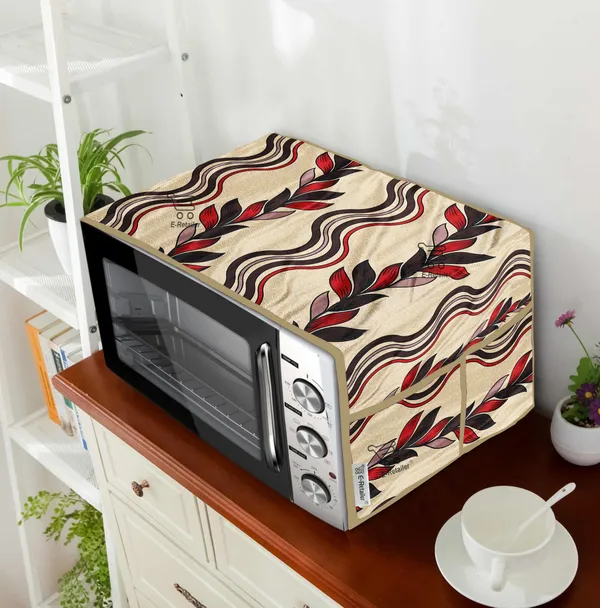 3-Layered_Microwave_Oven_Top_Cover_With_4_Utility_Pockets_(Material-Polyester,_Color-_Red,_Size-14x36_Inches)