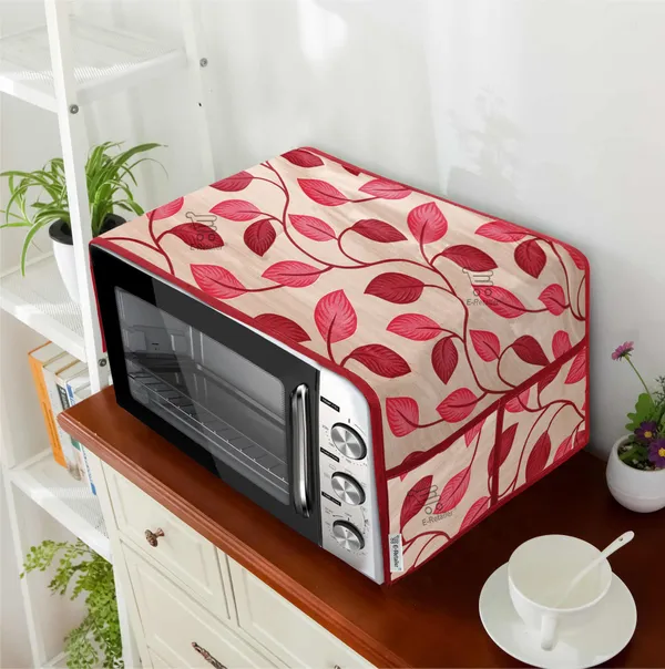 3-Layered_Microwave_Oven_Top_Cover_With_4_Utility_Pockets_(Material-Polyester,_Color-_Red,_Size-14x36_Inches)